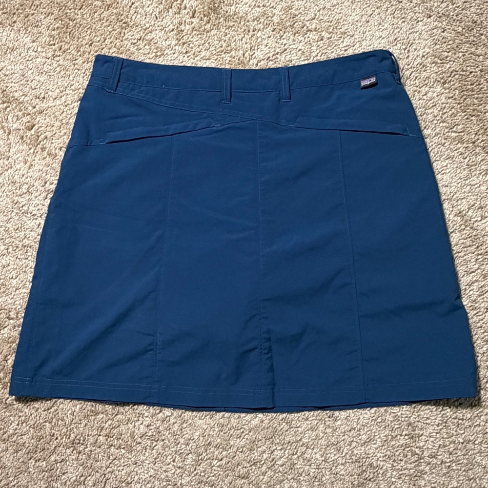 Patagonia Happy Hike‎ Skort Womens 14 Blue Hiking Active Skirt Built-in Shorts - Picture 2 of 8